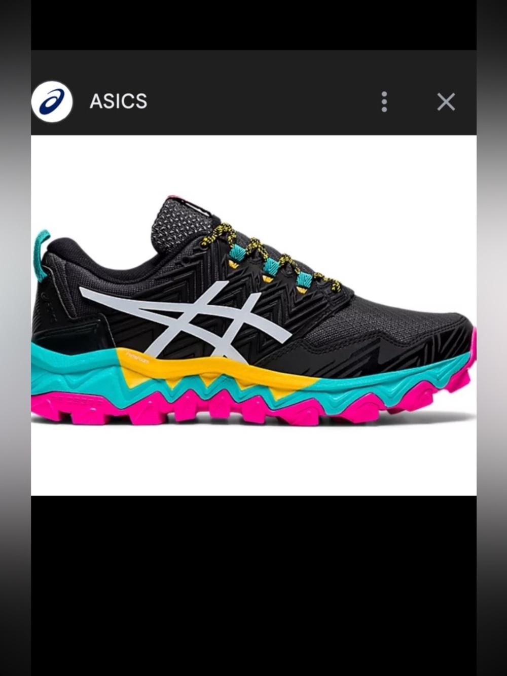 ASICS GEL-FujiTrabuco 8 trail running shoes in the Black Multi colorway Sz.9.5 W